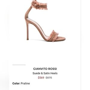 Gianvito Rossi Pink Suede & Satin Heels